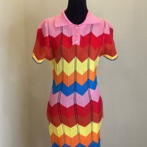 🍒Colorful Chevron Knit Dress